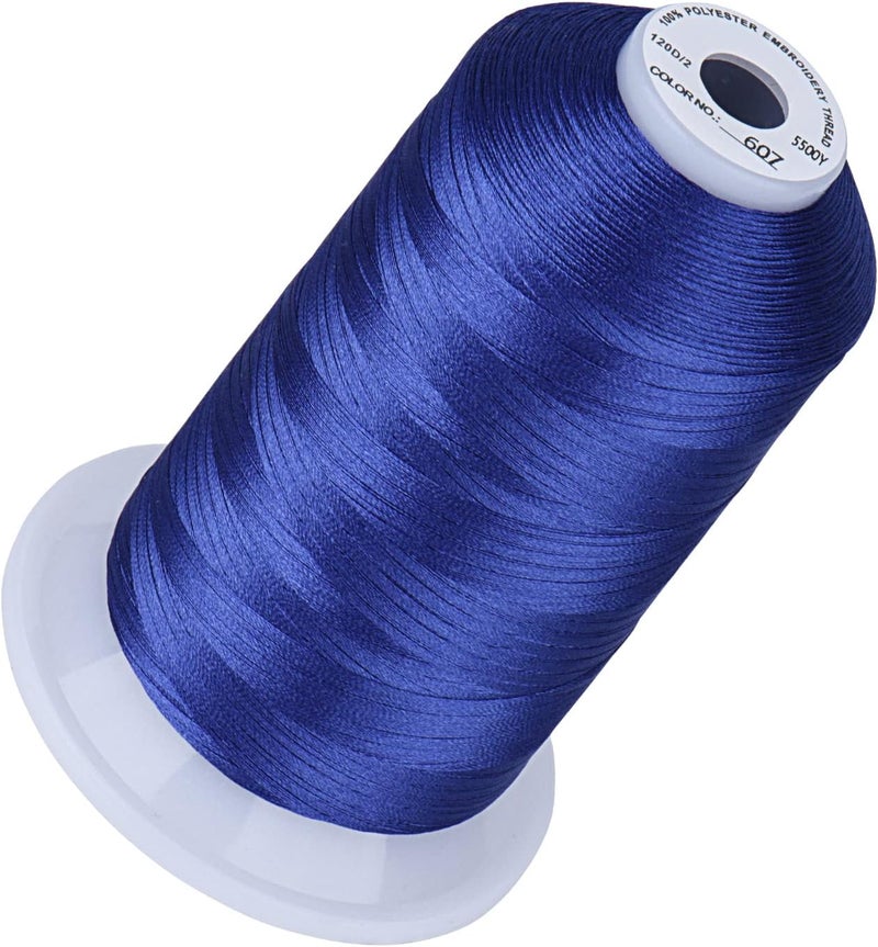 simthread 5500Yds Embroidery Thread, 5000M High-Yardage 40WT 100% Polyester Thread – 170+ Vivid Colors, High-Speed Rated – Compatible with Brother, Singer, Janome & More - Wisteria Violet 607 - Image 1